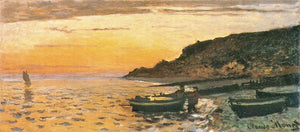 Seacoast at Saint-Adresse, Sunset (1864) Signed Claude Monet - 17" x 22" Fine Art Print