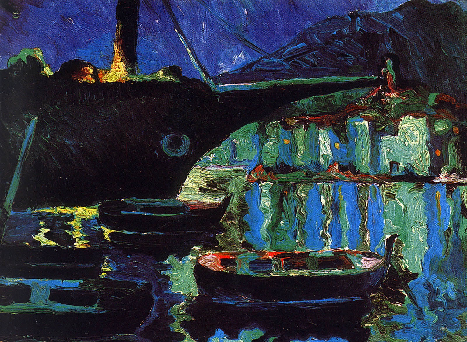 Port of Cadaques. Night (1918) by Salvador Dali - 17" x 22" Fine Art Print