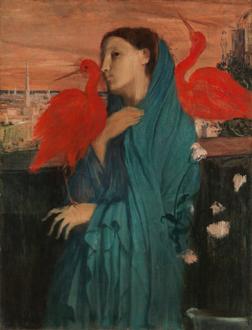 Young Woman with Ibis (1861) by Edgar Degas - 17" x 22" Fine Art Print