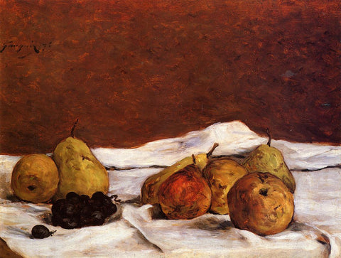 Pears and Grapes (1875) Signed Paul Gauguin - 17" x 22" Fine Art Print