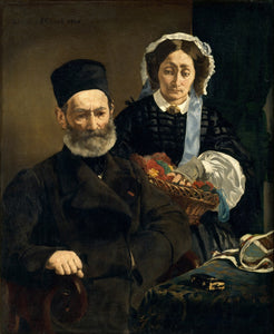 Portrait Monsieur & Madame Auguste Manet (1860) Signed Edouard Manet - 17" x 22" Fine Art Print