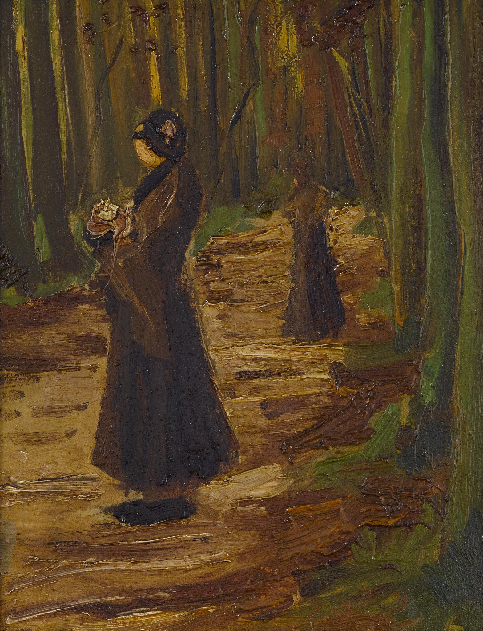 Two Women in the Woods (1882) by Vincent van Gogh - 17" x 22" Fine Art Print