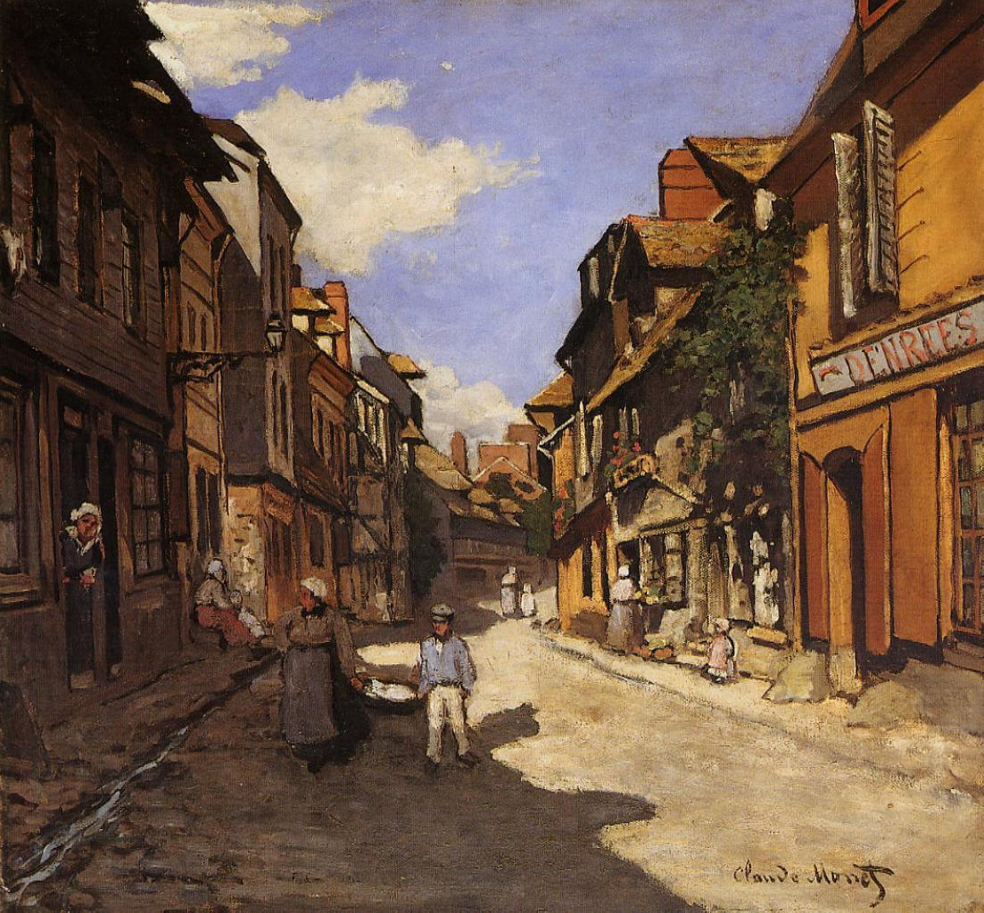 Street of the Bavolle Honfleur (1864) Signed Claude Monet - 17" x 22" Fine Art Print