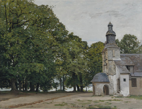 Chapel Notre-Dame de Grace at Honfleur (1864) Signed Claude Monet - 17" x 22" Fine Art Print