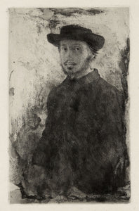 Self Portrait Etching (1857) by Edgar Degas - 17" x 22" Fine Art Print