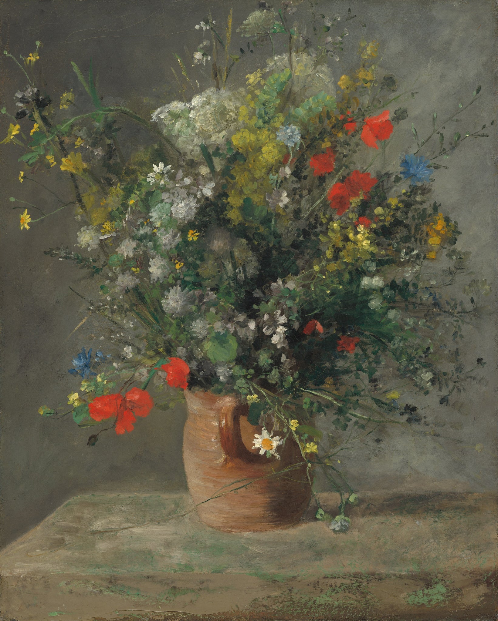 Flowers in a Vase (1866) by Pierre Auguste Renoir - 17" x 22" Fine Art Print