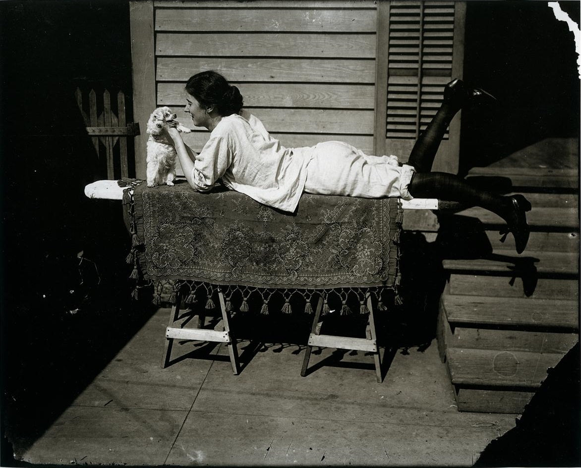 EJ Bellocq (1912) Photo New Orleans Storyville Prostitute Puppy - 17" x 22" Fine Art Print