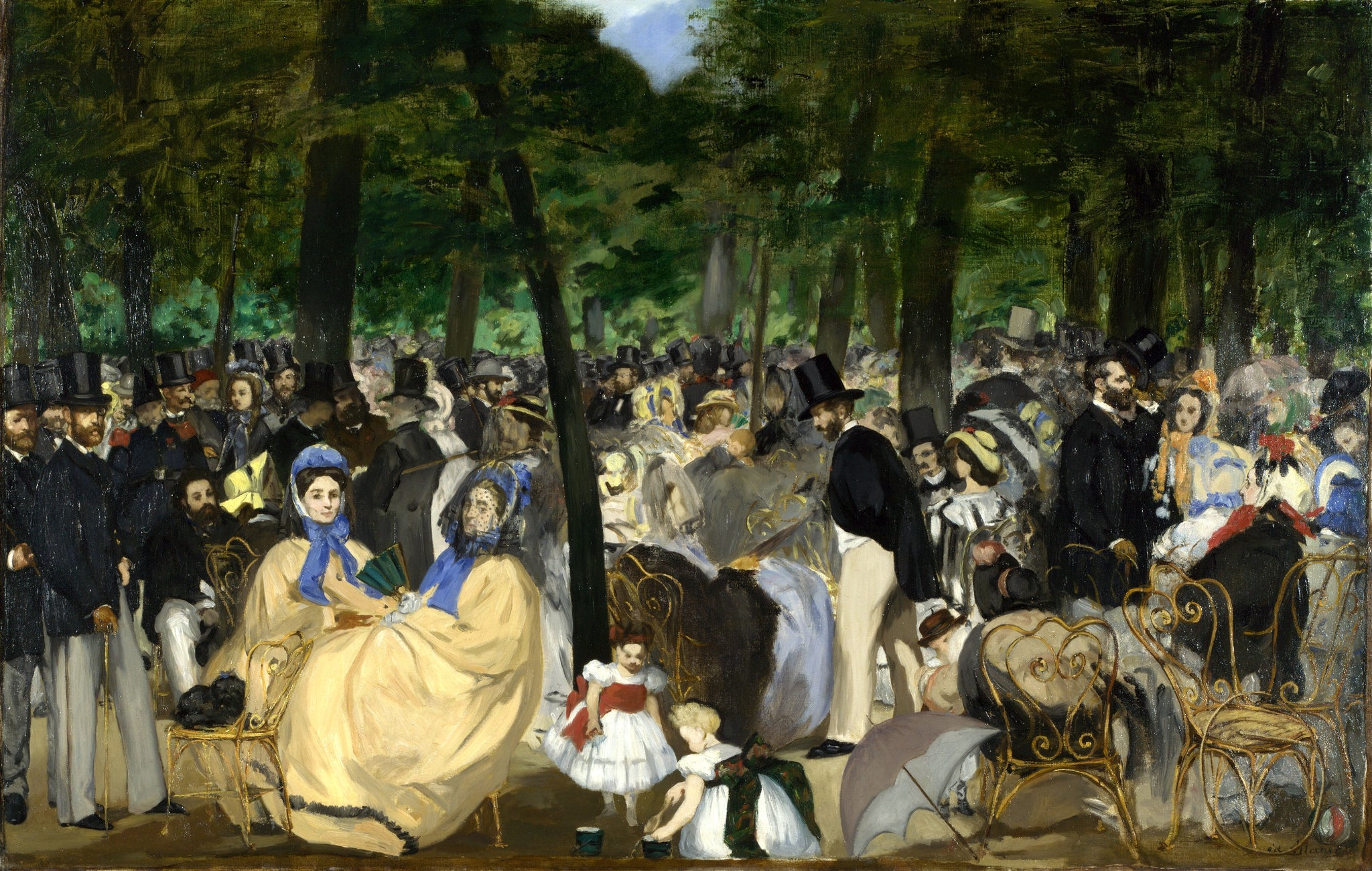 Music in the Tuileries Garden (1862) Signed Edouard Manet - 17" x 22" Fine Art Print