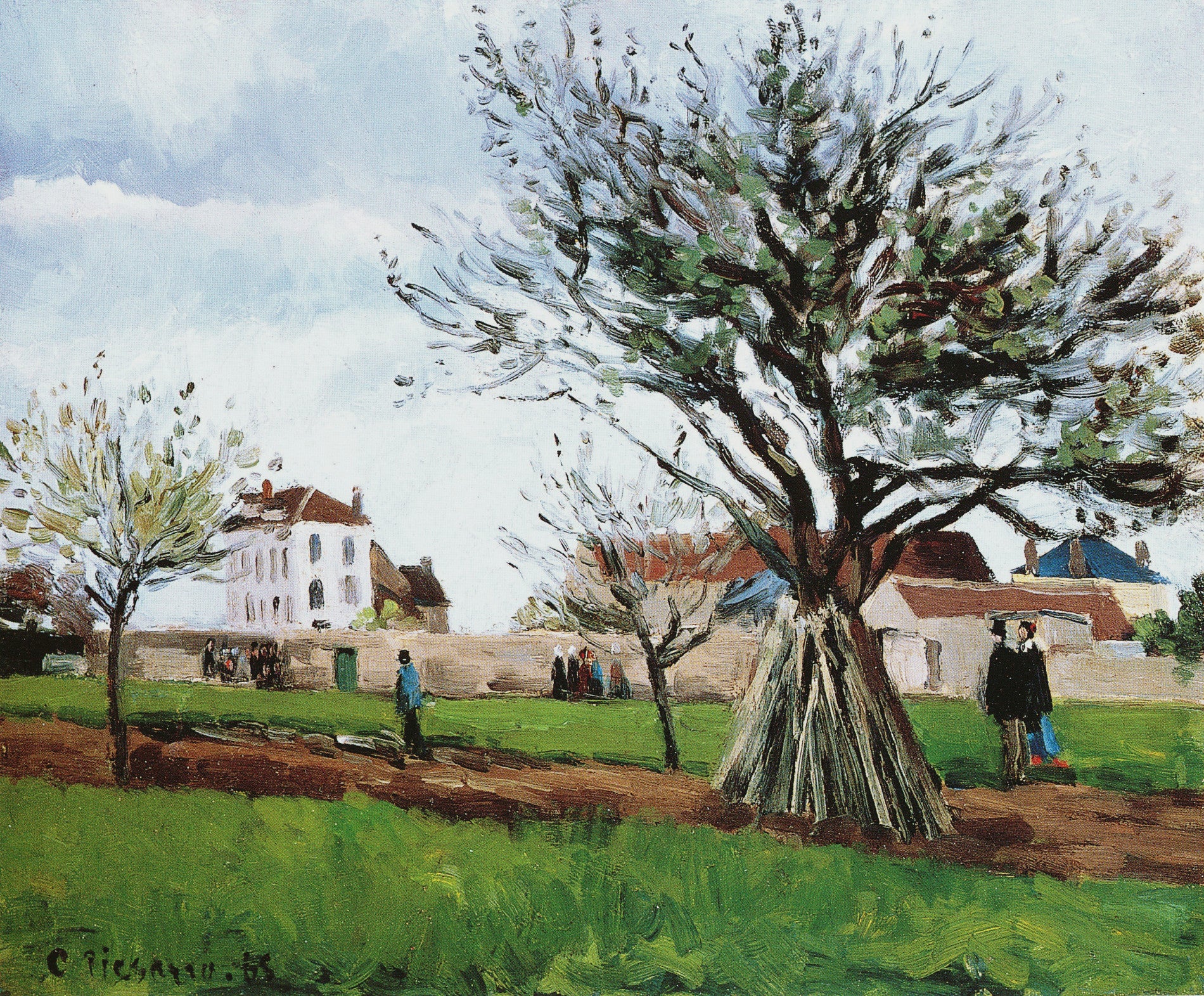 Apple Trees at Pontoise (1868) Signed Camille Pissarro - 17" x 22" Fine Art Print