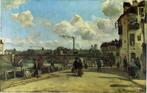 View of Pontoise, quai au Pothuis (1868) Signed Camille Pissarro - 17" x 22" Fine Art Print