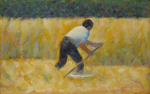 The Mower (1882) by Georges Seurat - 17" x 22" Fine Art Print