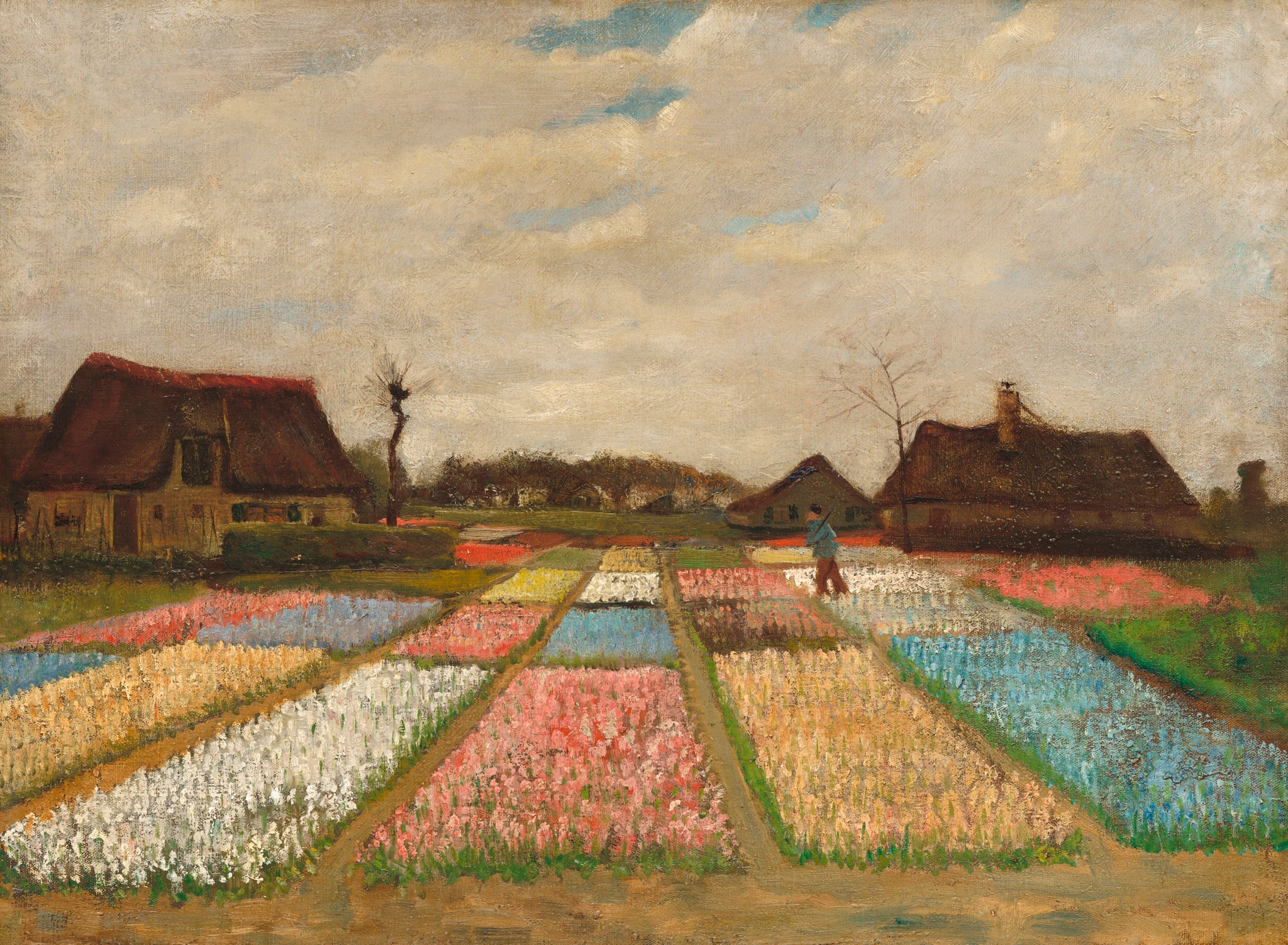 Flower Beds in Holland (1883) Vincent van Gogh - 17" x 22" Fine Art Print