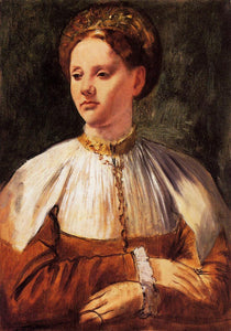 Portrait of a Young Woman ,after Francesco Bacchiacca (1859) by Edgar Degas - 17" x 22" Fine Art Print