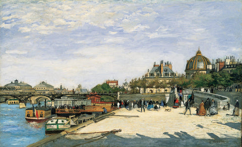 Pont des Arts & Institut de France (1867) Signed Renoir - 17" x 22" Fine Art Print