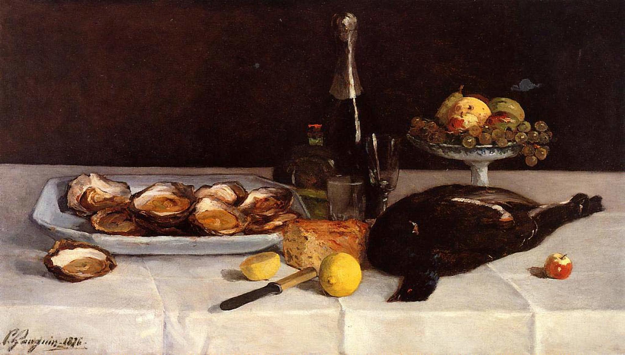 Still Life with Oysters (1876) Signed Paul Gauguin - 17" x 22" Fine Art Print