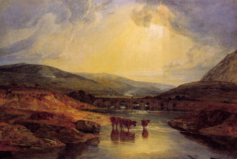 Abergavenny Bridge, Monmountshire (1799) JMW Turner - 17" x 22" Fine Art Print