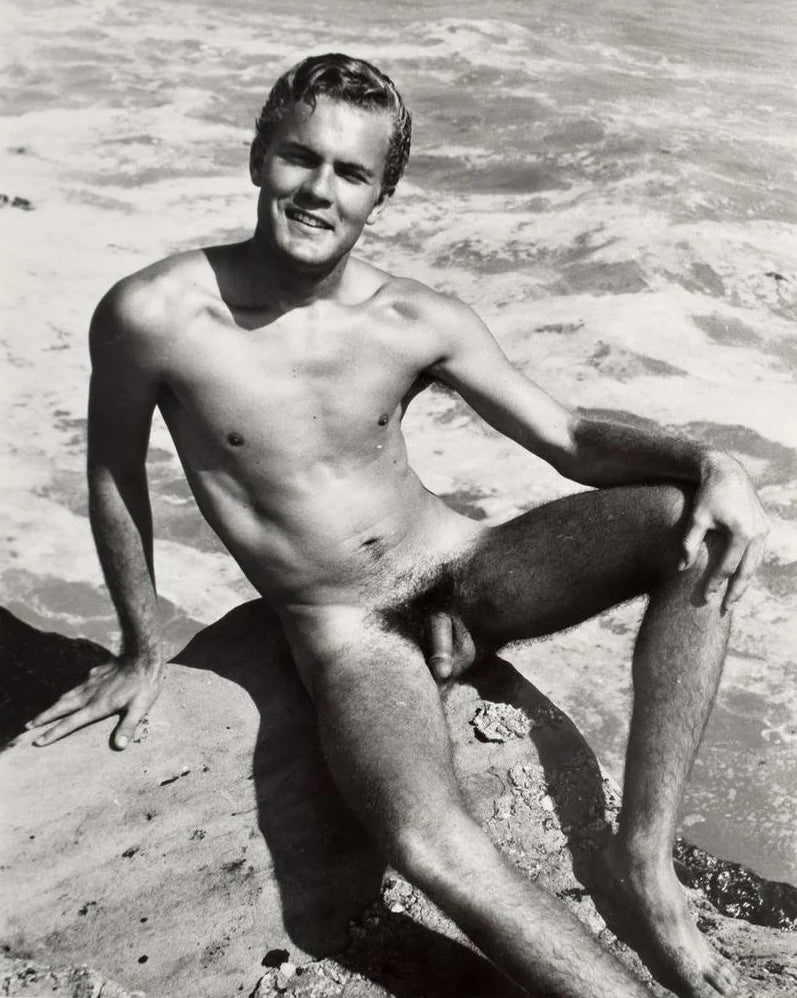 Bruce of LA Vintage Nude Male Ocean Waves Gay - 17" x 22" Fine Art Print - 01293