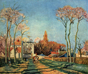 Entrance to the Village of Voisins Yvelines (1872) SIgned Camille Pissarro - 17" x 22" Fine Art Print