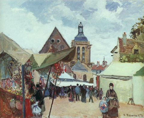 September Fete Pontoise (1872) Signed Camille Pissarro - 17" x 22" Fine Art Print