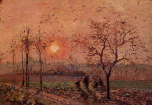 Sunset (1872) Signed Camille Pissarro - 17" x 22" Fine Art Print