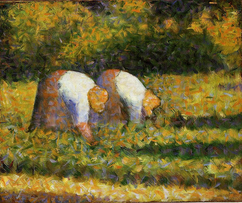 Farm Women at Work (1883) by Georges Seurat - 17" x 22" Fine Art Print