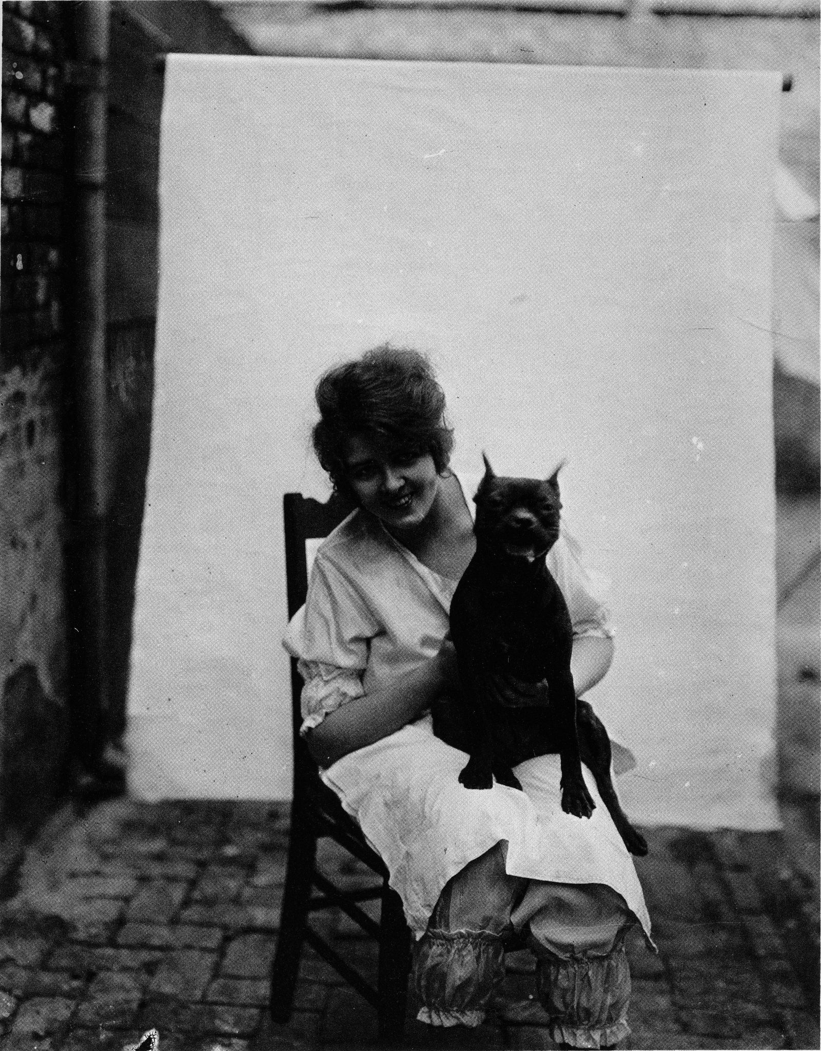 EJ Bellocq Storyville Prostitute with Dog in Lap (1912) - 17" x 22" Fine Art Print