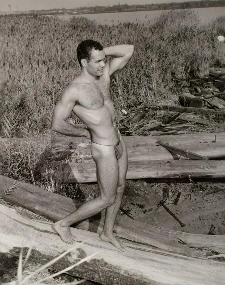 Bruce Bellas Vintage Gay Interest Male Physique Nature - 17" x 22" Fine Art Print -1359