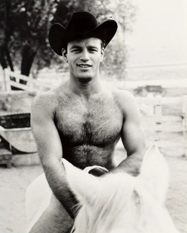 Bruce of LA Gay Cowboy Riding Horse Shirtless Vintage - 17" x 22" Fine Art Print -1368