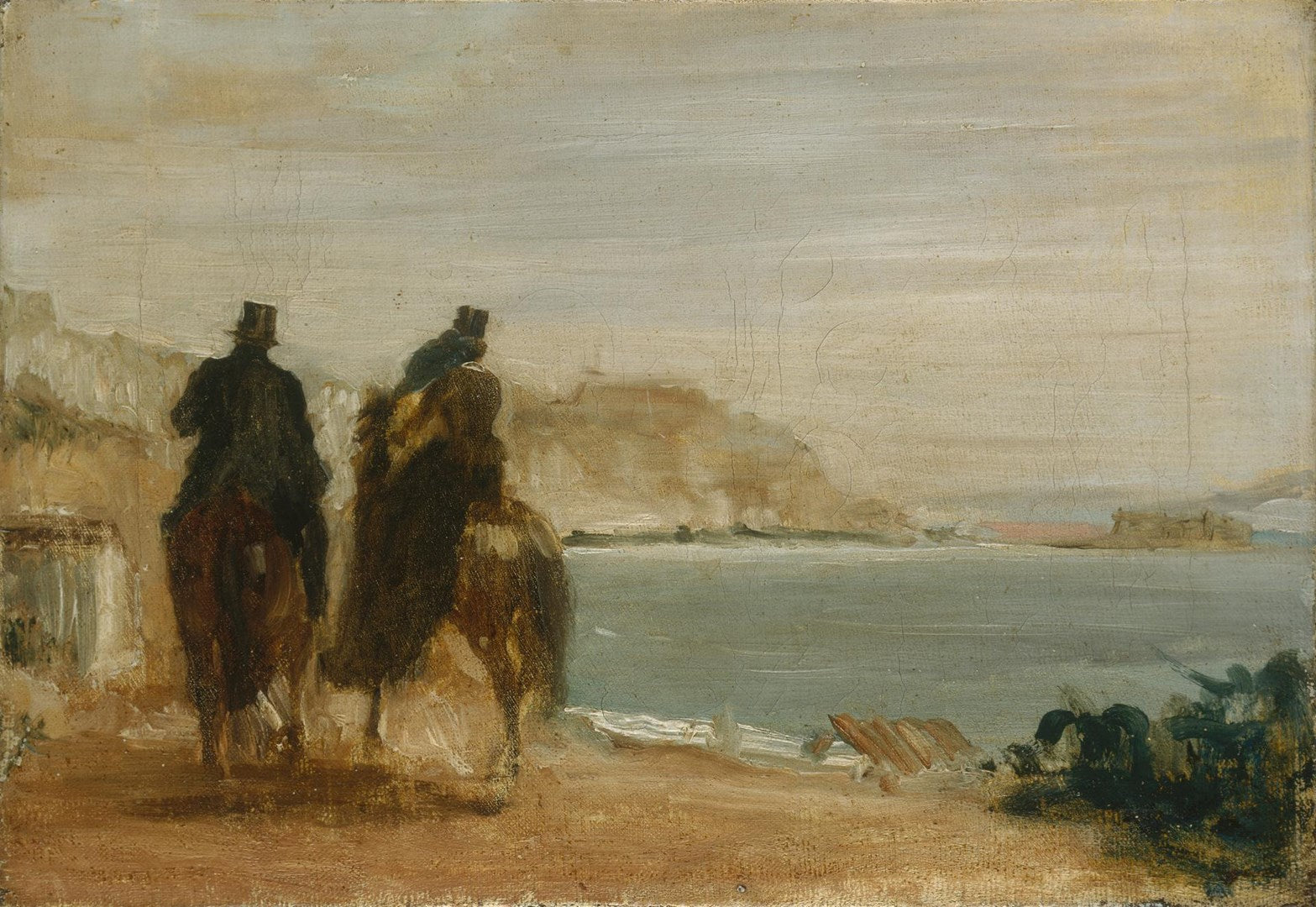 Promenade by the Sea (1860) by Edgar Degas - 17" x 22" Fine Art Print