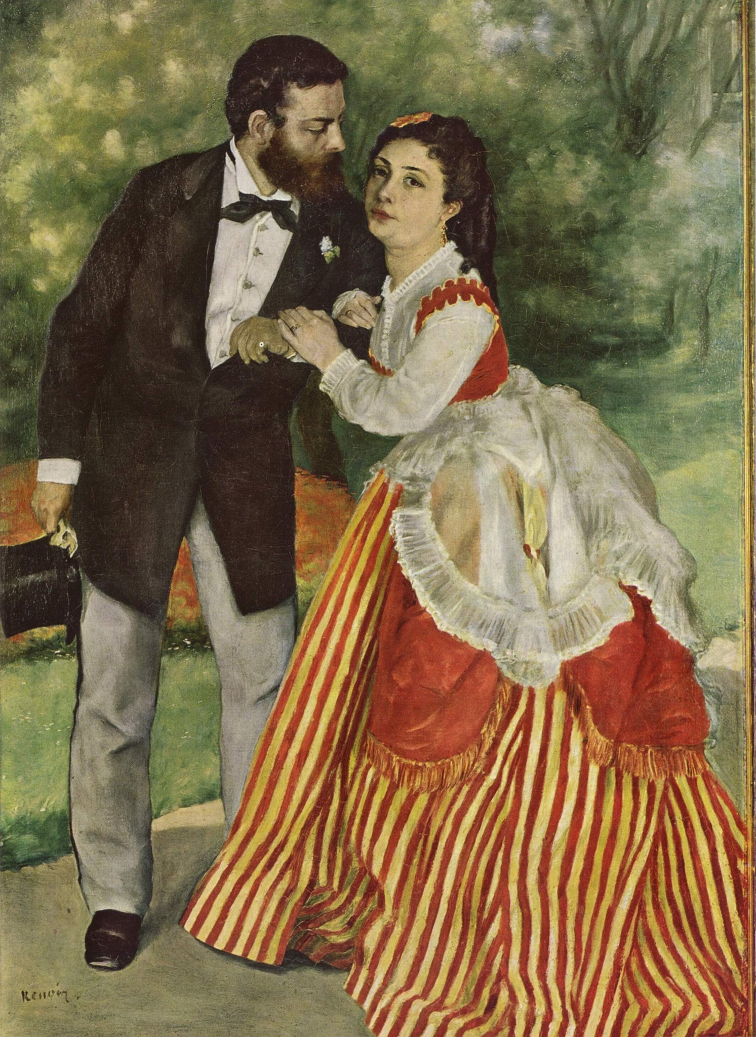 Portrait of the Couple Sisley (1868) Signed Renoir - 17" x 22" Fine Art Print