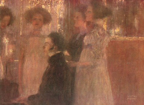 Schubert at the Piano I (1896) Signed Gustav Klimt - 17" x 22" Fine Art Print