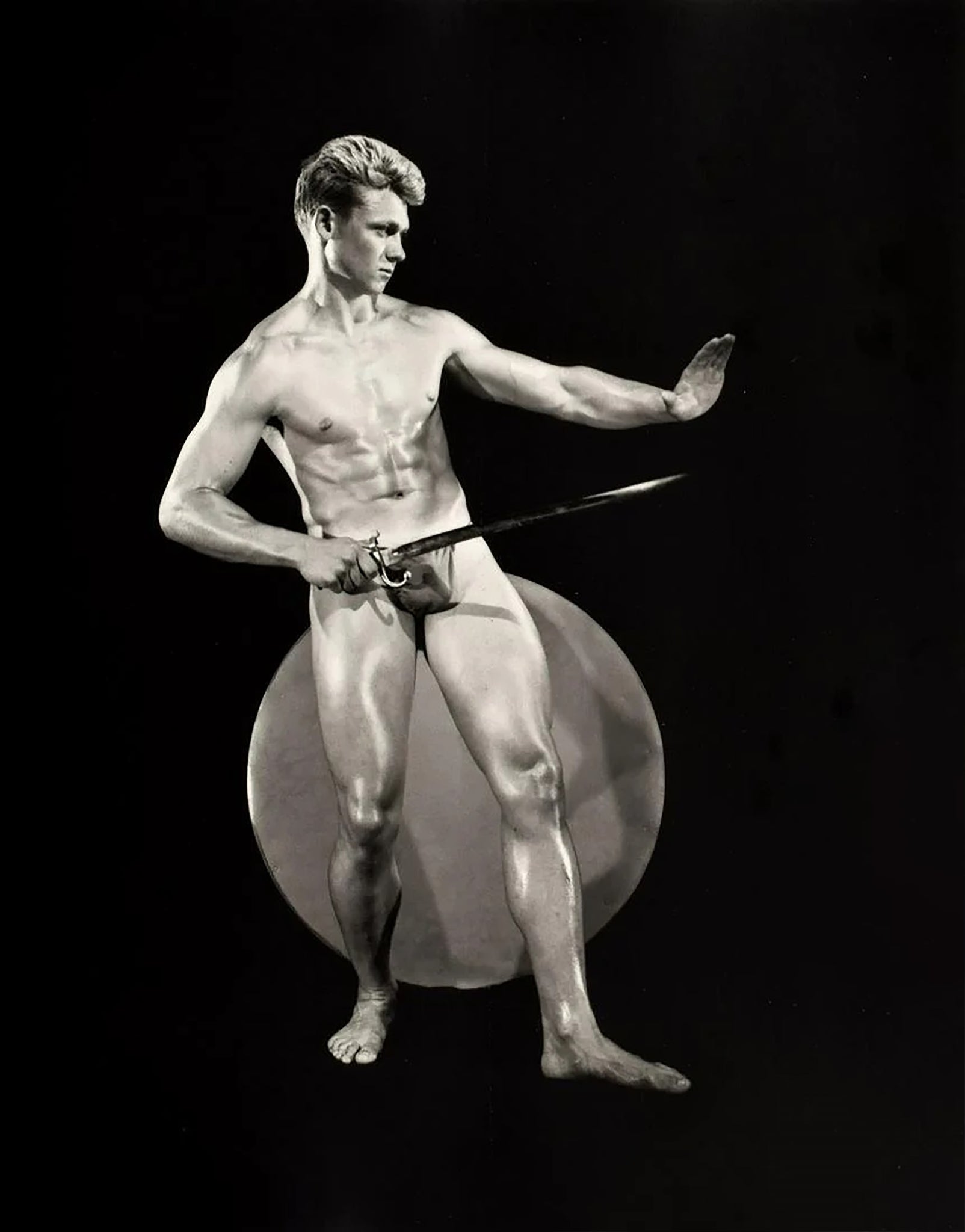 Bruce Bellas Vintage Photo Male Physique Sword Gay Interest - 17" x 22" Art Print -1426