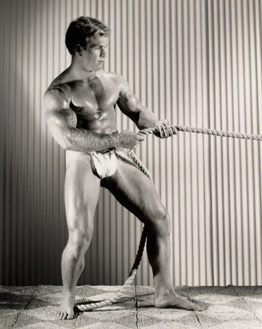 Bruce of LA Vintage Bodybuilder Rope Pull Physique Muscle - 17"x22" Fine Art Print -1473