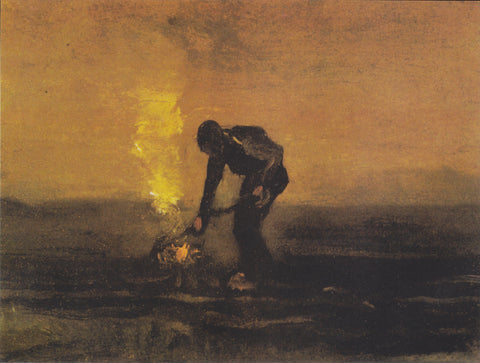 Peasant Burning Weeds (1883) Vincent van Gogh - 17" x 22" Fine Art Print