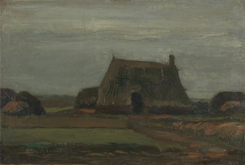 Farm with Stacks of Peat (1883) Vincent van Gogh - 17" x 22" Fine Art Print