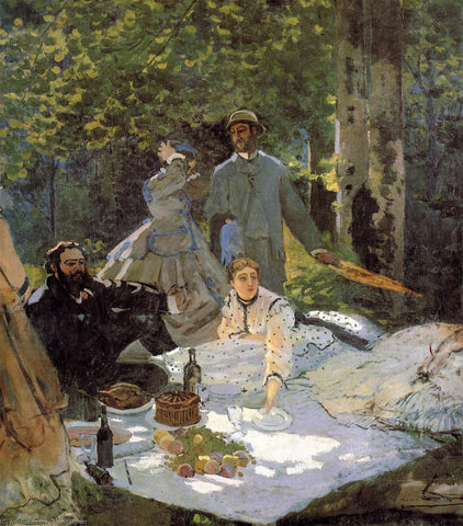 Lunch on the Grass, Central Panel (1865) Claude Monet - 17" x 22" Fine Art Print