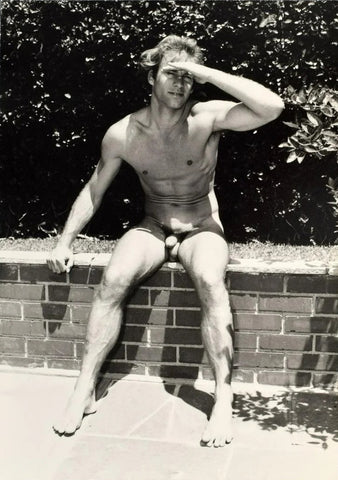 Bruce of LA Vintage Gay Interest Nude Sitting Wall - 17"x22" Fine Art Print -01515