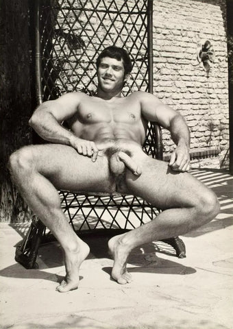 Bruce Bellas of LA Vintage Nude Male Drew Burton Relaxed Homoerotic - 17"x22" Fine Art Print - 1529