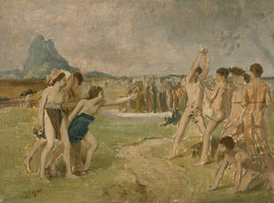 Young Spartans Exercising (1860) Signed Edgar Degas - 17" x 22" Fine Art Print