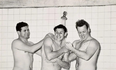 Bruce Bellas of LA Vintage Shower Three Nude Men Gay - 17" x 22" Fine Art Print -1539