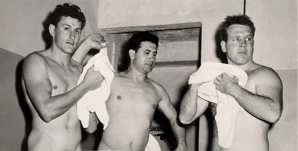 Bruce Bellas Vintage Locker Room Three Nude Guys Gay Interest - 17"x22" Art Print -1540