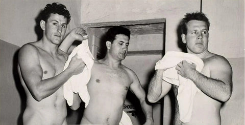 Bruce Bellas Vintage Locker Room Three Nude Guys Gay Interest - 17"x22" Art Print -1540