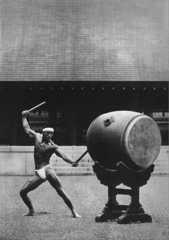 Tamotsu Yato Vintage Photo Japanese Taiko Drum Physique - 17" x 22" Fine Art Print