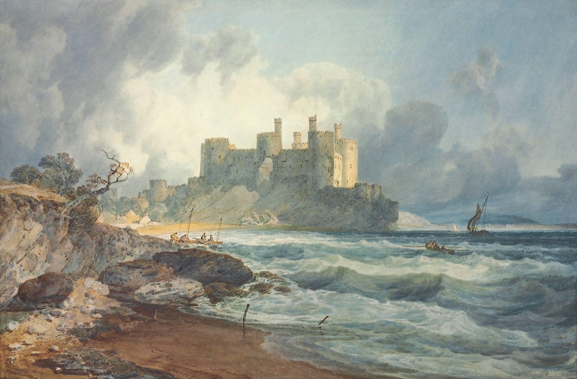 Conway Castle, North Wales 1798 Signed J.M.W. Turner - 17" x 22" Fine Art Print