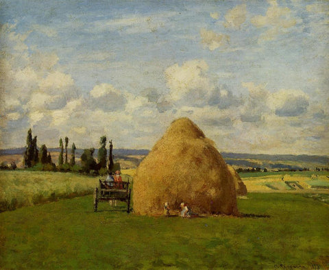 The Haystack Pontoise (1874) Signed Camille Pissarro - 17" x 22" Fine Art Print