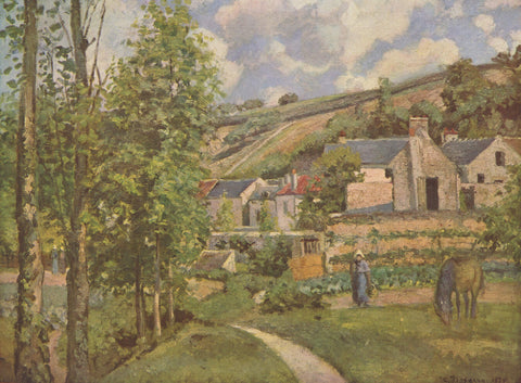 The Hermitage at Pontoise 1874 Signed Camille Pissarro -17" x 22" Fine Art Print