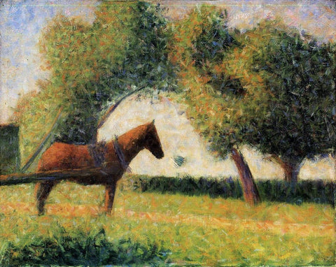 Horse and Cart (1884) by Georges Seurat - 17" x 22" Fine Art Print