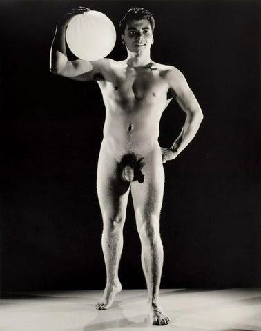 Bruce of Los Angeles Handsome Nude Male Posing with Ball - 17"x22" Fine Art Print - 1620