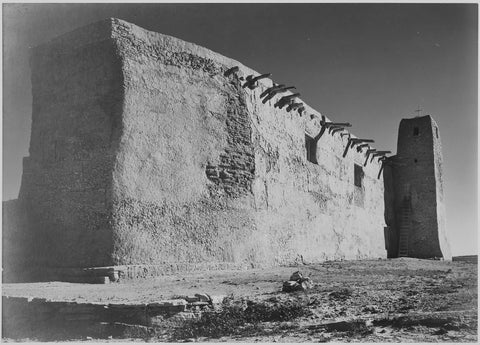 Ansel Adams Photo Church Side Wall & Tower w/ Cross 1941 - 17" x 22" Fine Art PrintPrint