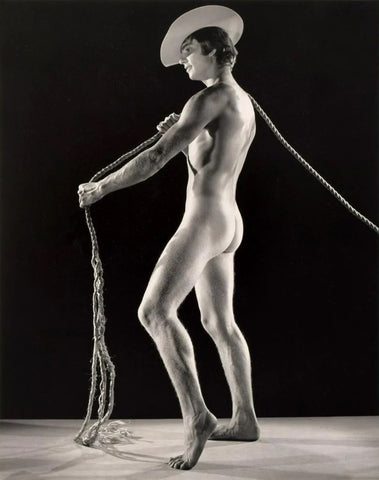 Bruce Bellas of LA Nude Cowboy Butt with Rope Gay Interest - 17" x 22" Art Print -1629